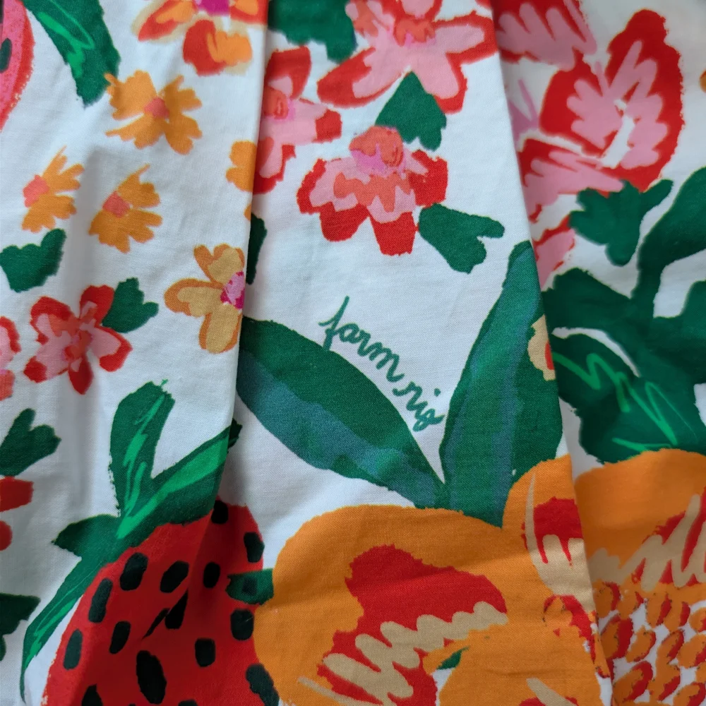 Farm Rio Strawberry Mixed Floral Shorts Jumpsuit NWT Size S Beaded Belt Romper - Picture 6 of 10